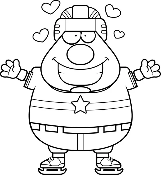 Çizgi film hokey oyuncu kucaklama