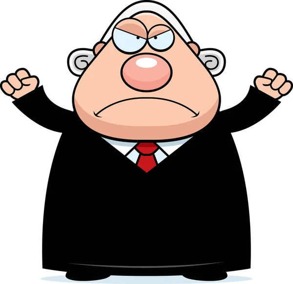 Angry Cartoon Judge — Stock Vector