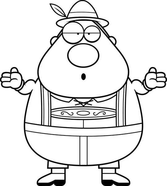 Caricature Lederhosen Homme haussement d'épaules — Image vectorielle