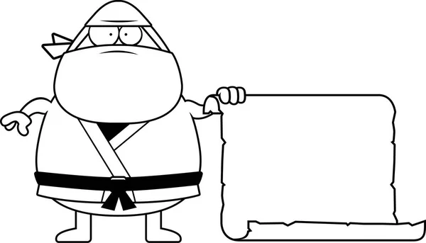 Cartone animato segno ninja — Vettoriale Stock