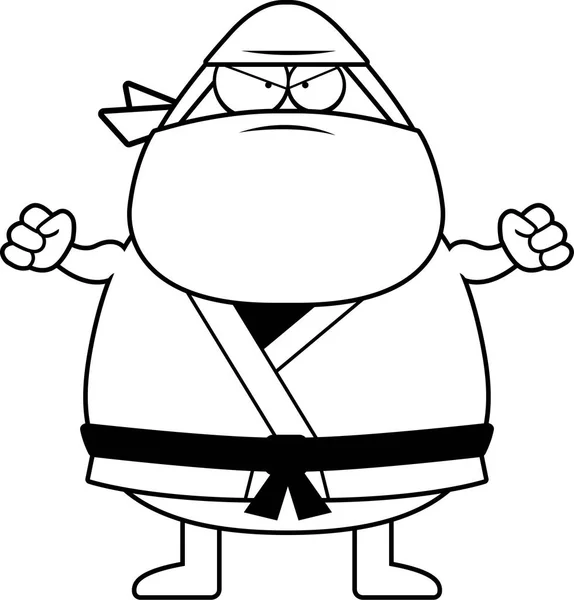 Ninja de dibujos animados enojado — Vector de stock