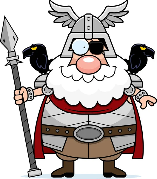 Feliz Cartoon Odin — Vetor de Stock