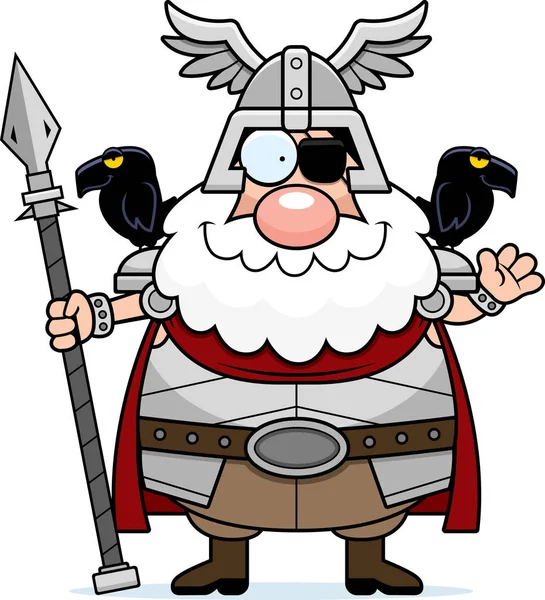 Cartoon Odin zwaaien — Stockvector