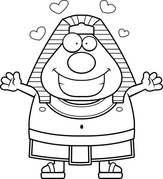 Çizgi film Mısır firavunu kucaklama