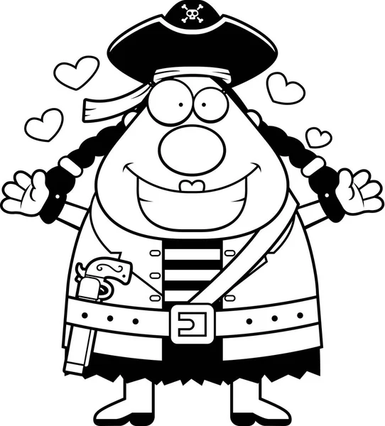 Abbraccio pirata donna — Vettoriale Stock