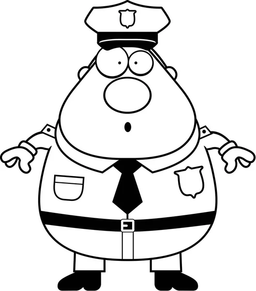 卡通惊讶的警察 — 图库矢量图片