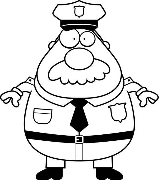 Cartoon polizia baffi — Vettoriale Stock