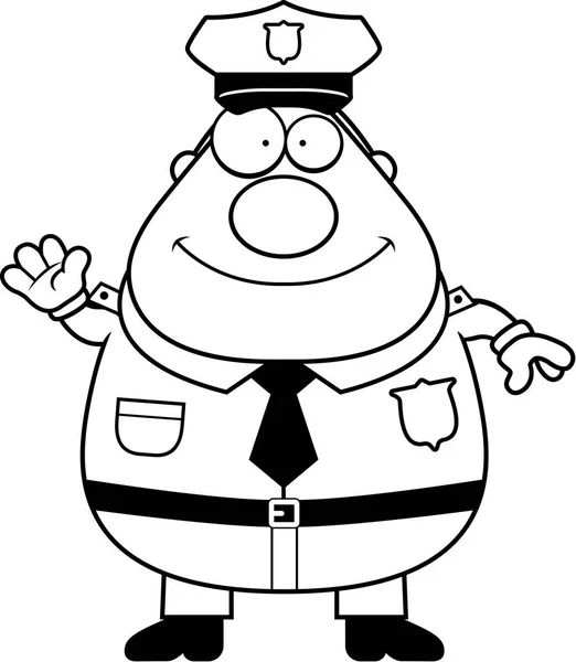 Cartoon zwaaien politie — Stockvector