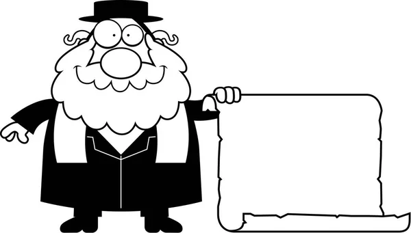 Cartoon Rabbi segno — Vettoriale Stock