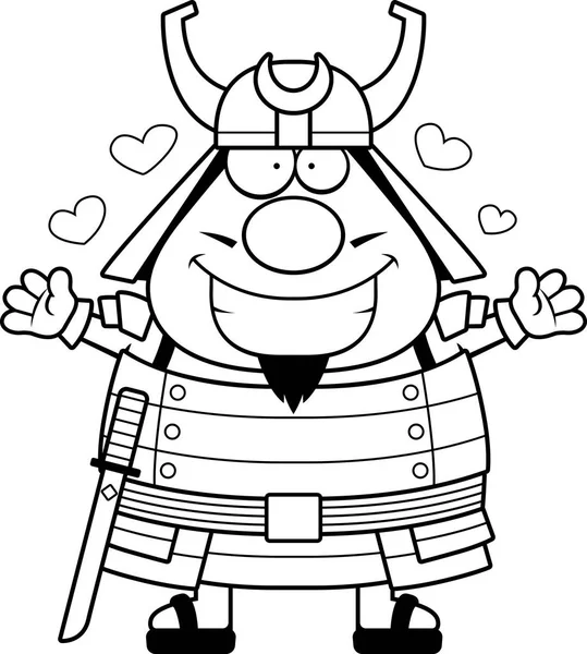 Cartoon Samurai knuffel — Stockvector