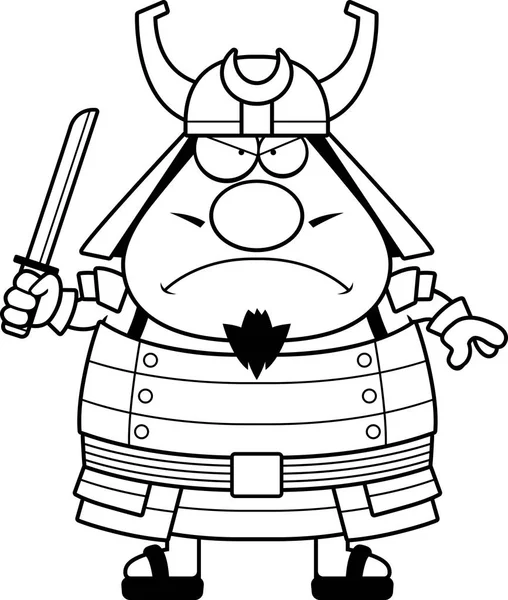 Angry Cartoon Samurai — Stock Vector