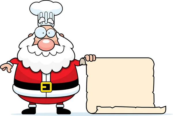 Caricatura Santa Claus Chef signo — Vector de stock