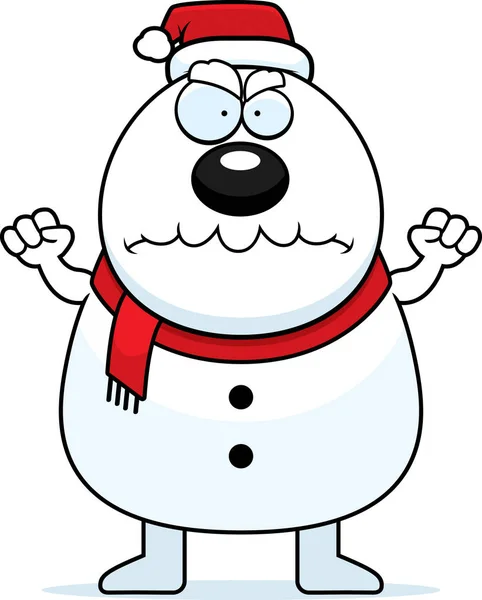 Angry Cartoon Snowman Santa — Stock Vector