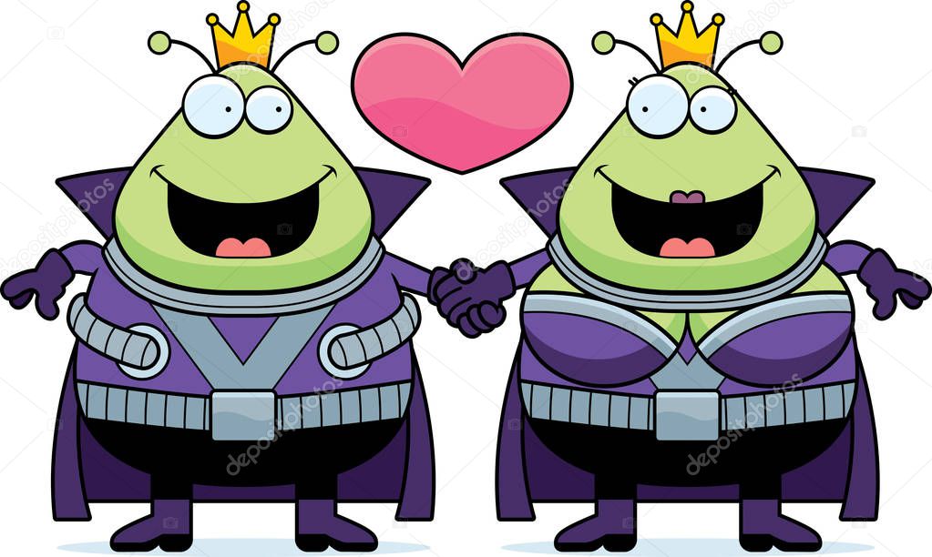 Cartoon Martian Couple