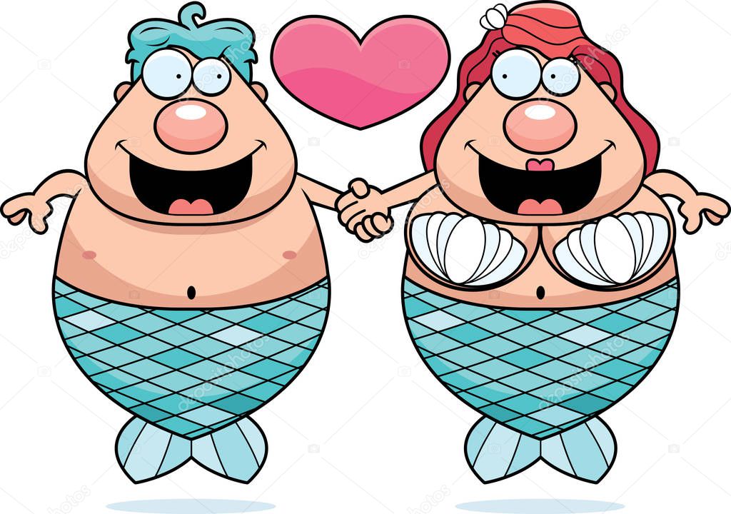 Cartoon Mermaid Couple