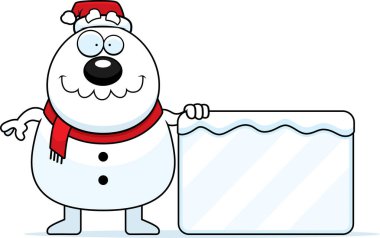 Çizgi film kardan adam Santa işareti