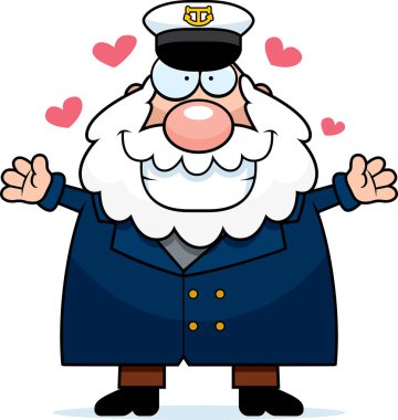 Çizgi film Deniz Kaptan kucaklama