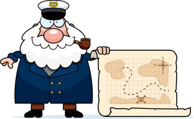 Çizgi film Deniz Kaptan hazine haritası