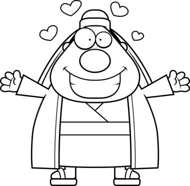 Çizgi film çoban kucaklama