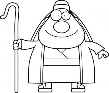 Mutlu karikatür çoban