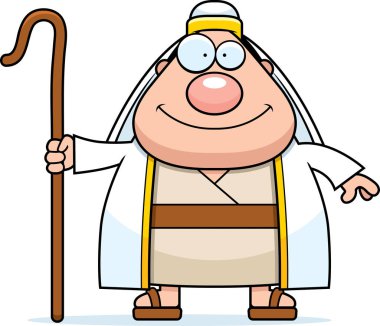 Mutlu karikatür çoban