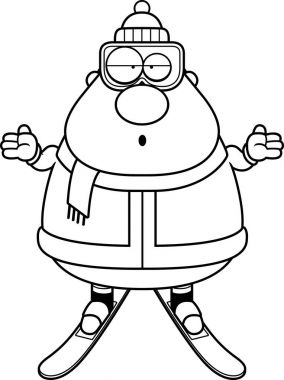 Karışık çizgi film kayakçı