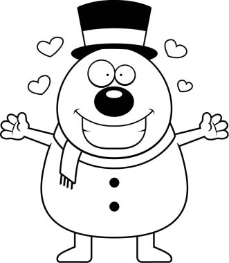 Çizgi film kardan adam kucaklama