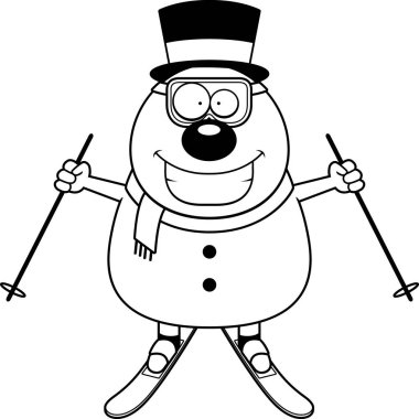 Kayak karikatür kardan adam