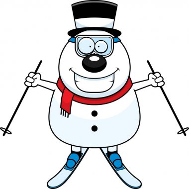 Kayak karikatür kardan adam