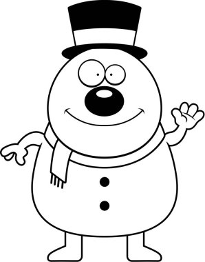 Çizgi film kardan adam sallayarak