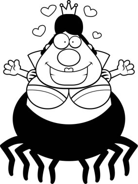 Çizgi film örümcek Kraliçe kucaklama