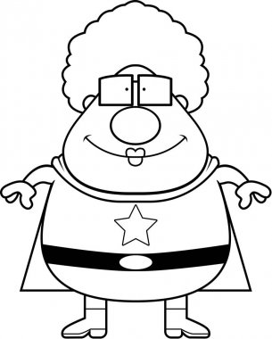 Süper kahraman gülümseyen büyükanne