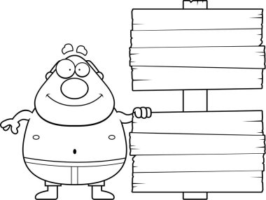 Çizgi film adam Beach işareti