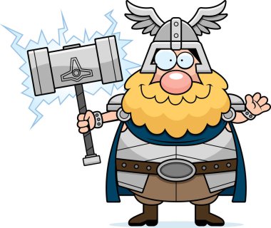 Çizgi film Thor sallayarak