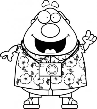 Çizgi film turist fikir