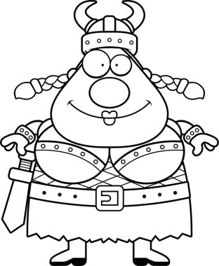 Çizgi film Valkyrie gülümseyen