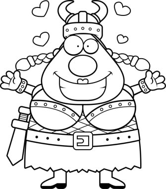 Çizgi film Valkyrie kucaklama