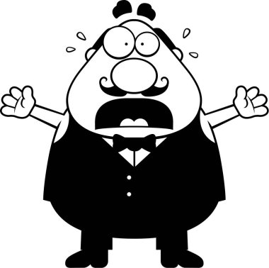 Korkmuş karikatür garson