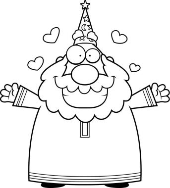 Çizgi film Sihirbazı kucaklama