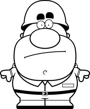 Çizgi film asker bıkkın