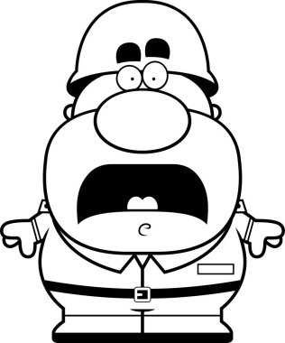 Korkmuş karikatür asker