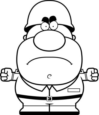 Kızgın çizgi film asker