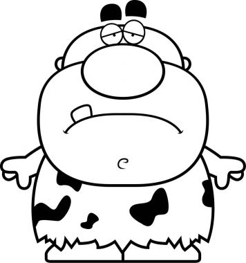 Çizgi film üzgün mağara adamı