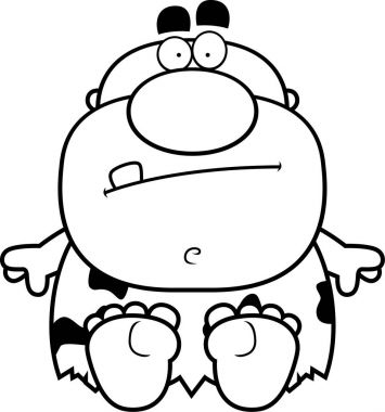 Çizgi film mağara adamı oturma