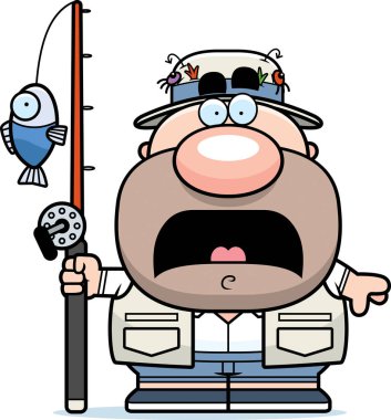 Korkmuş karikatür balıkçı