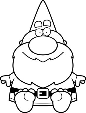 Çizgi film Gnome oturma