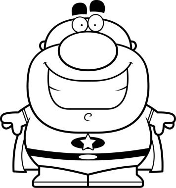 Süper kahraman karikatür gülümseyen