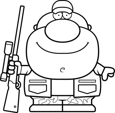 Mutlu karikatür avcı