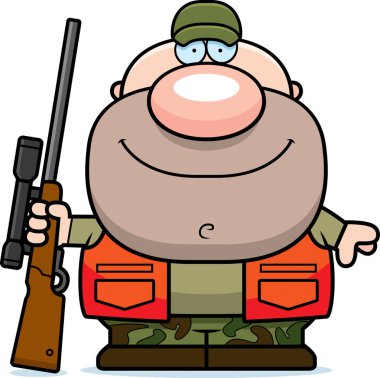 Mutlu karikatür avcı