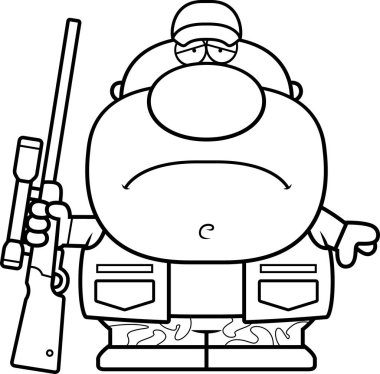 Üzgün çizgi film avcı